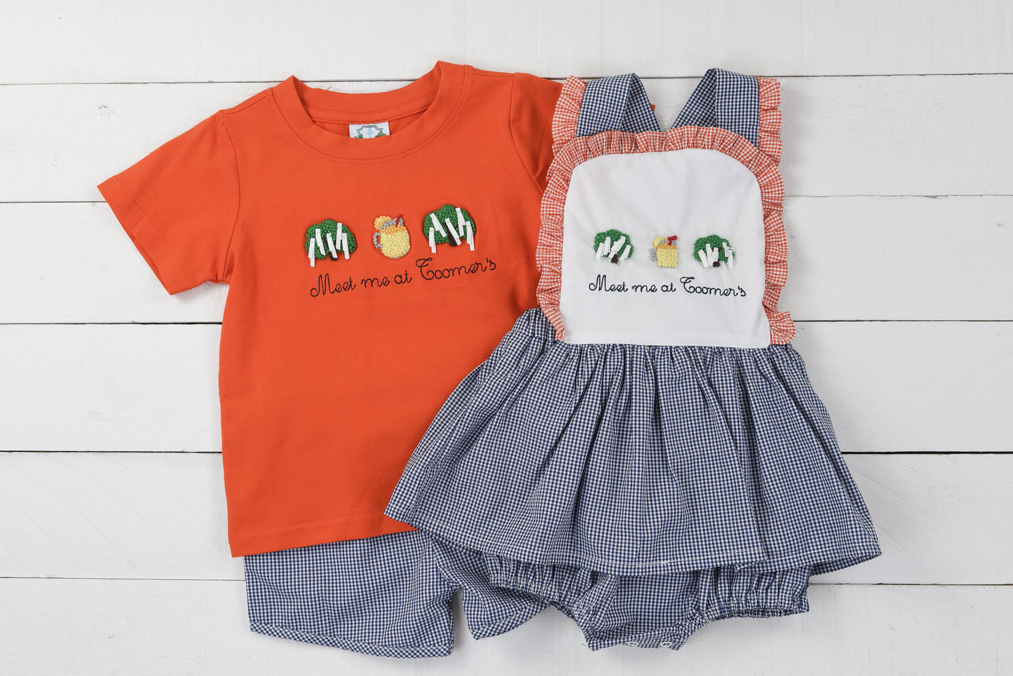 Orange and Navy Southern Saturday Short Set