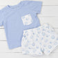 Printed Pumpkin Blue Short Set
