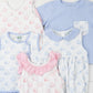 Printed Pumpkin Blue Button Diaper Set