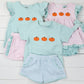 Mint Pumpkin Girl Bubble Short Set