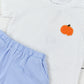 Blue Bitty Dot Pumpkin Boy Short Set