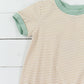 Simple Tan Stripe Knit Name Boy Bubble