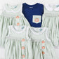 Sage Gingham and Navy Pumpkin Dress