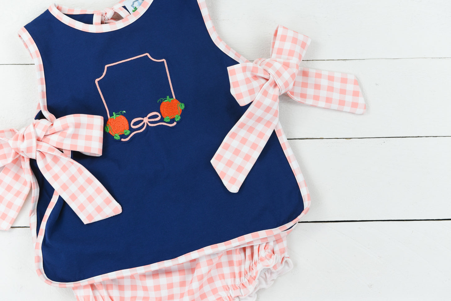 Navy Pumpkin Prep Bloomer Set