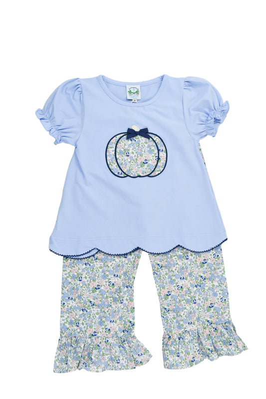 Blue Pumpkin Blooms Girl Pant Set