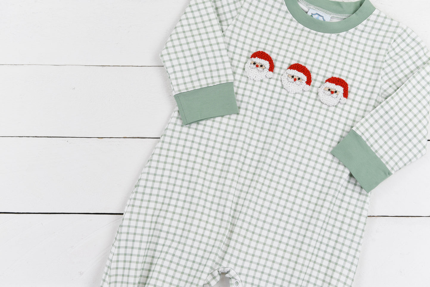 Saint Nick Gingham Long Romper