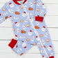 Milk and Cookies Blue Pajama Zippy