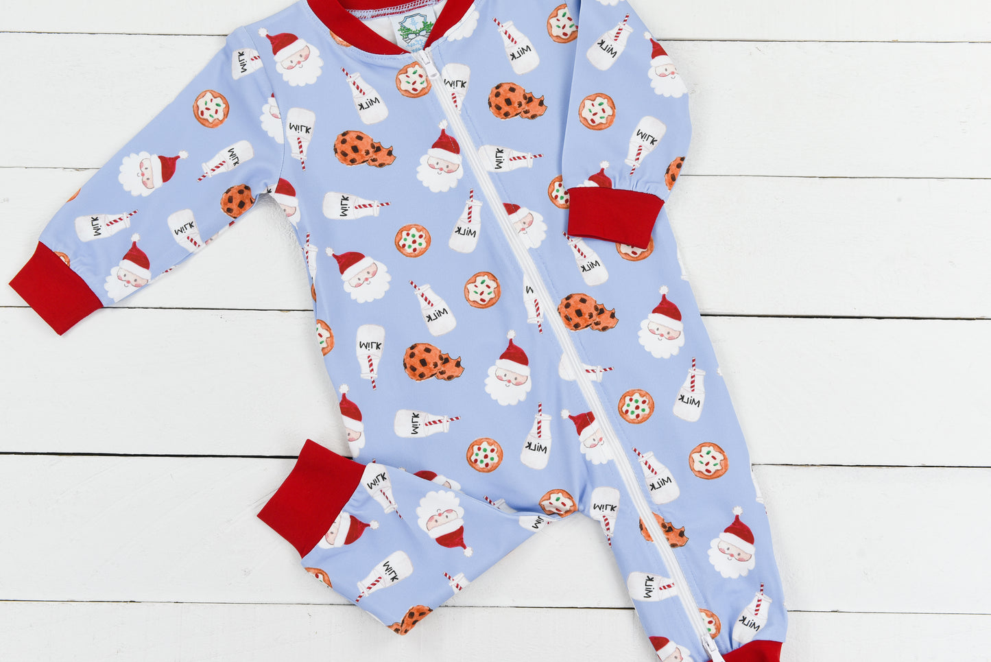 Milk and Cookies Blue Pajama Zippy