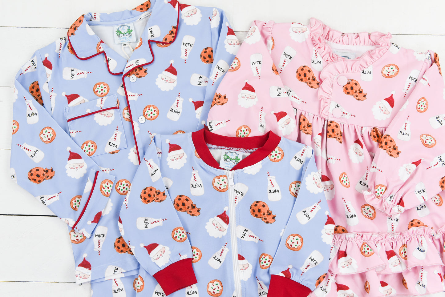 Milk and Cookies Blue Pajama Zippy