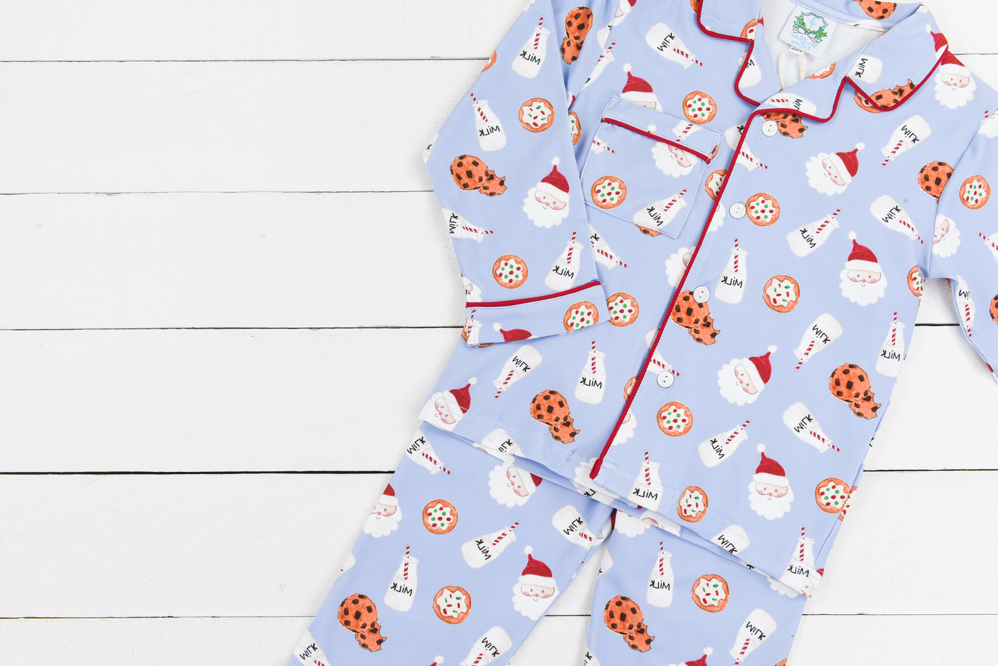 Milk and Cookies Blue Pajama Set