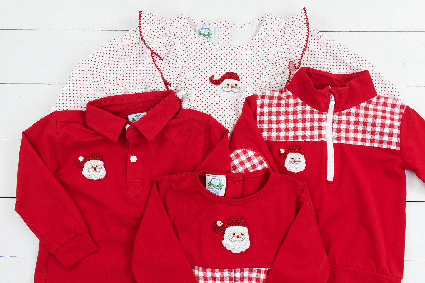 Red French Knot Santa Pullover