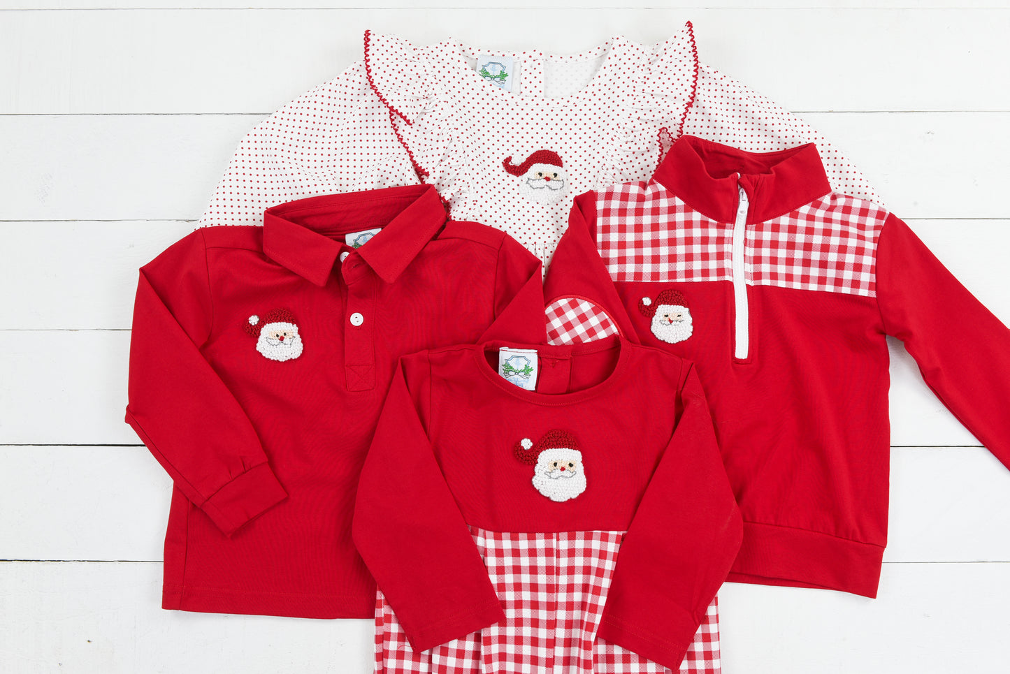 Red French Knot Santa Girl Pant Set