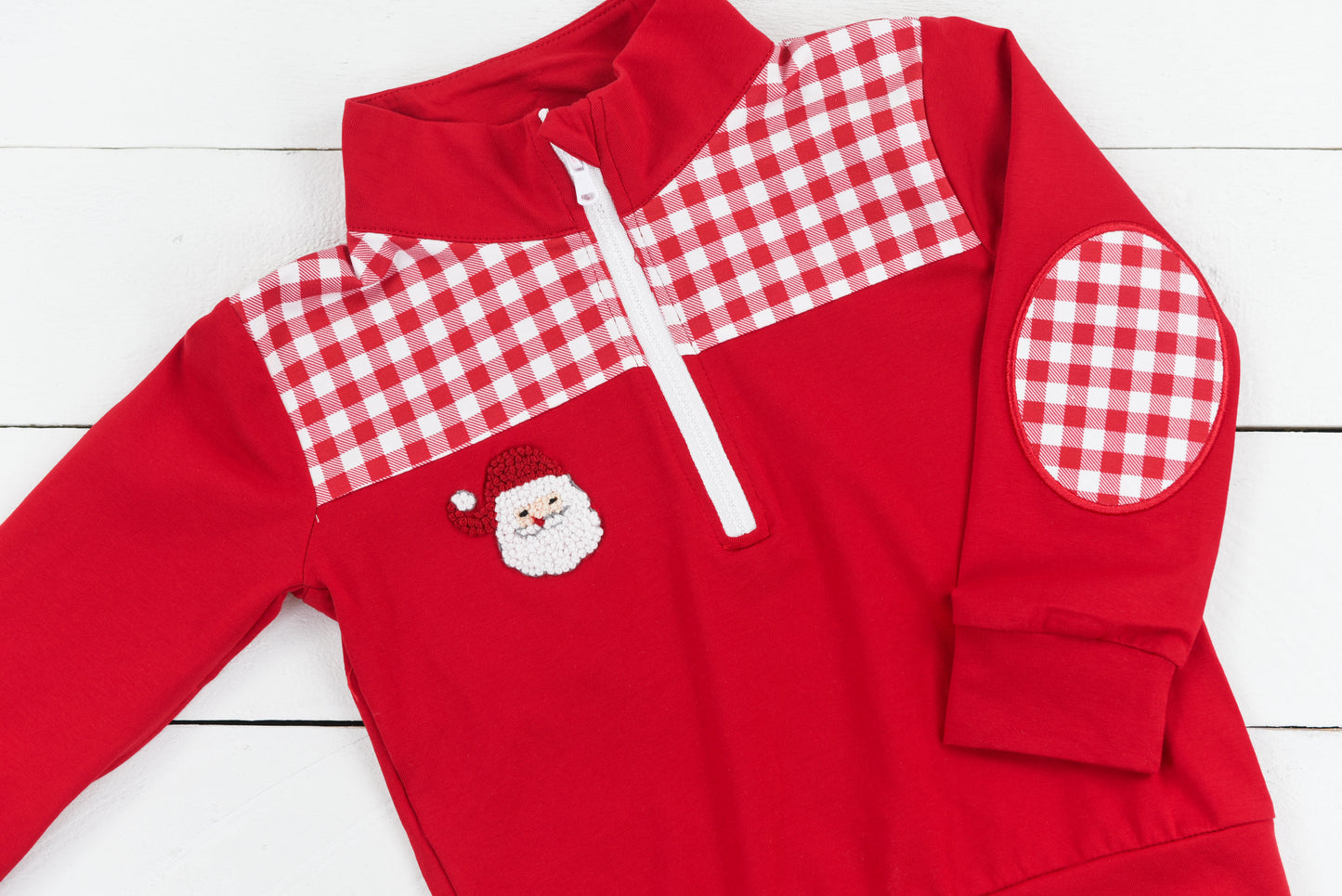 Red French Knot Santa Pullover