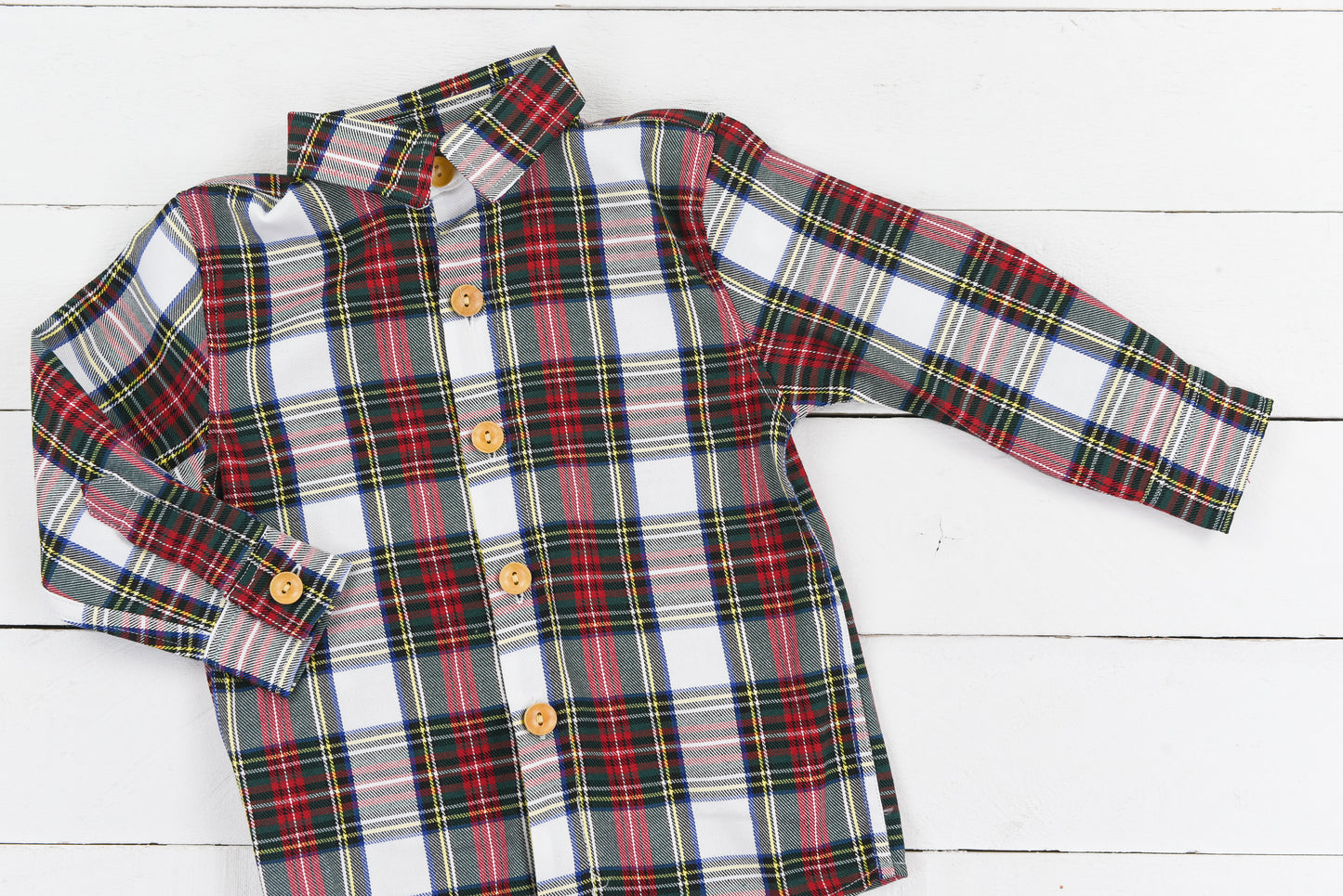 Christmas Eve Plaid Button Down Shirt