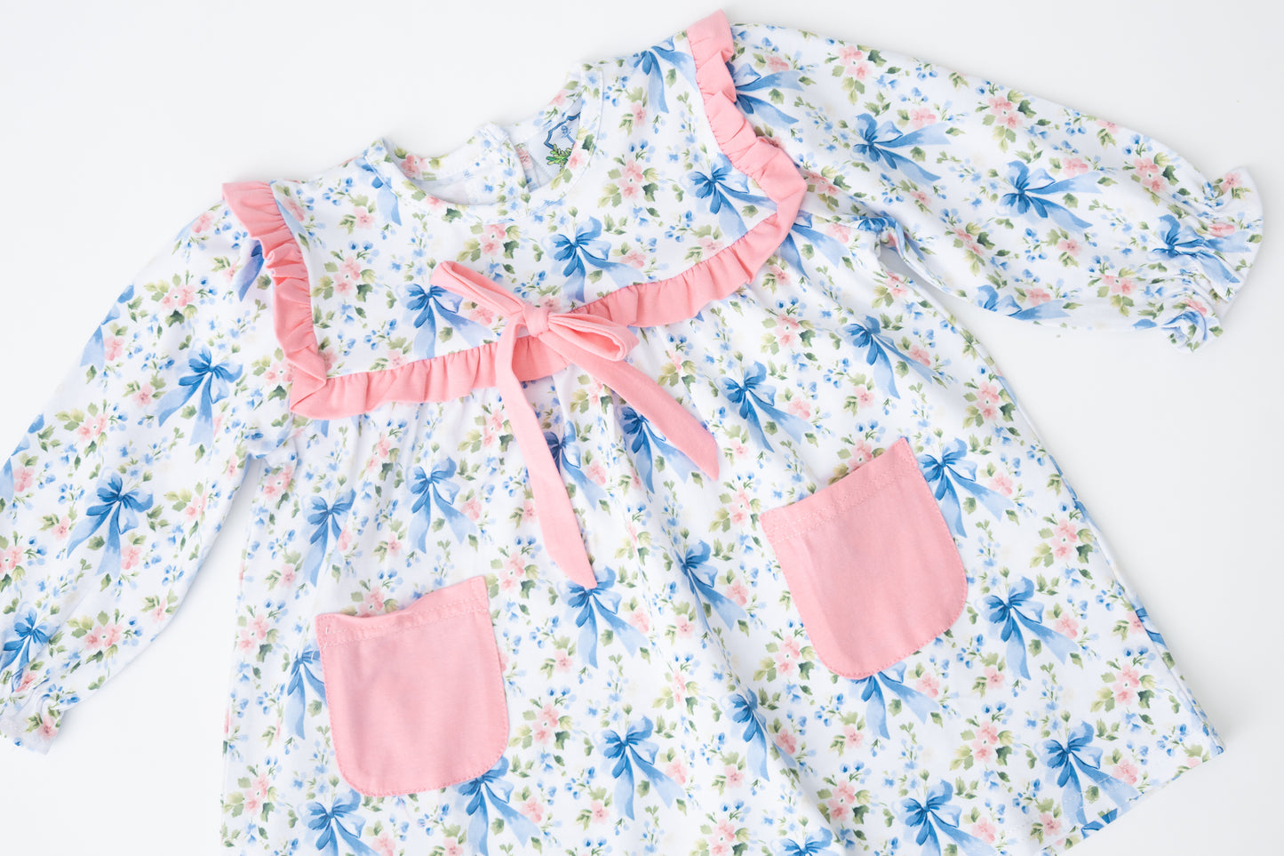Bows and Blues Girls Dress