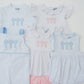 Pink Gingham Cross Trio Bubble Short Set
