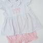Pink Gingham Cross Trio Bubble Short Set