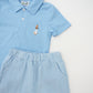 Seersucker Bunny Polo Short Set