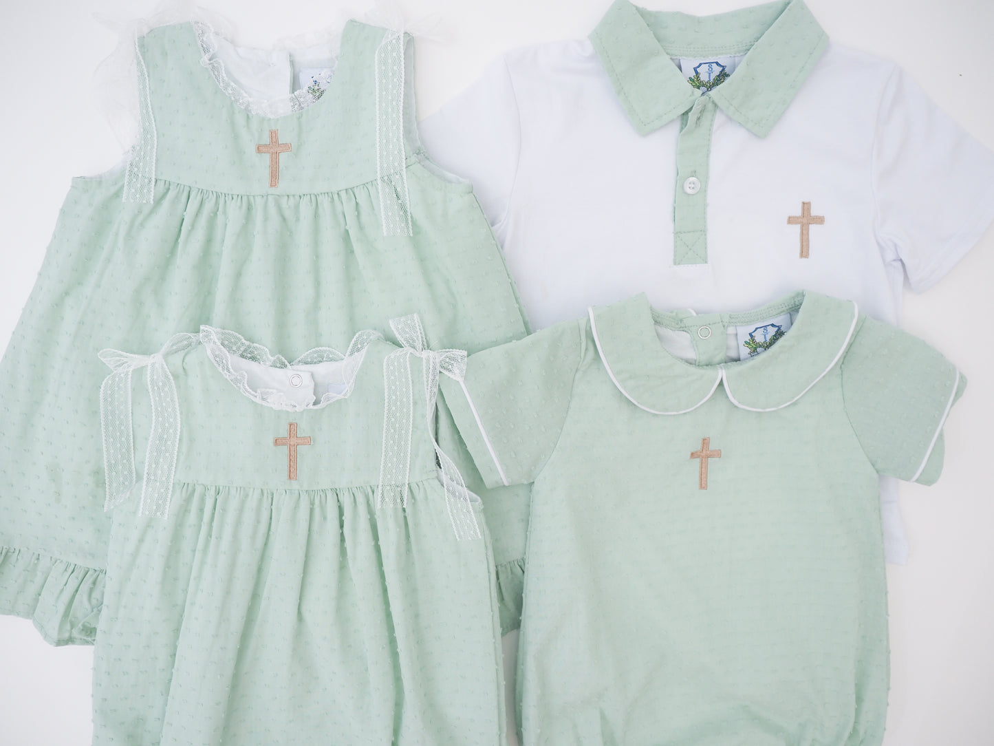 Swiss Dot Cross Boy Bubble