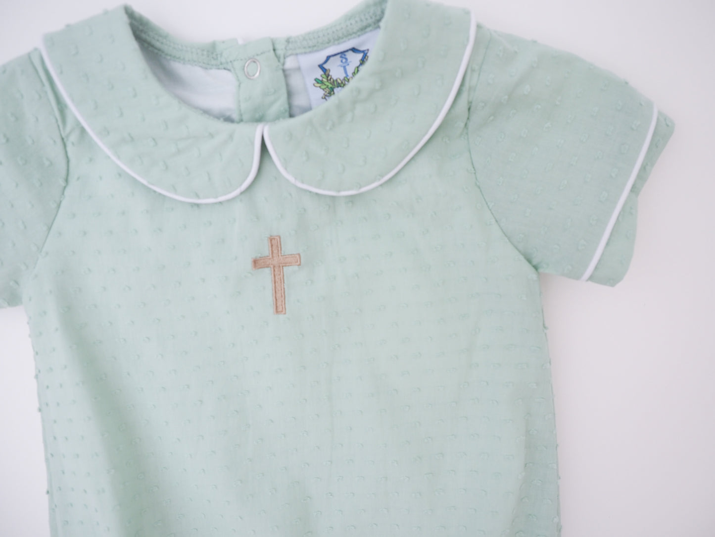 Swiss Dot Cross Boy Bubble