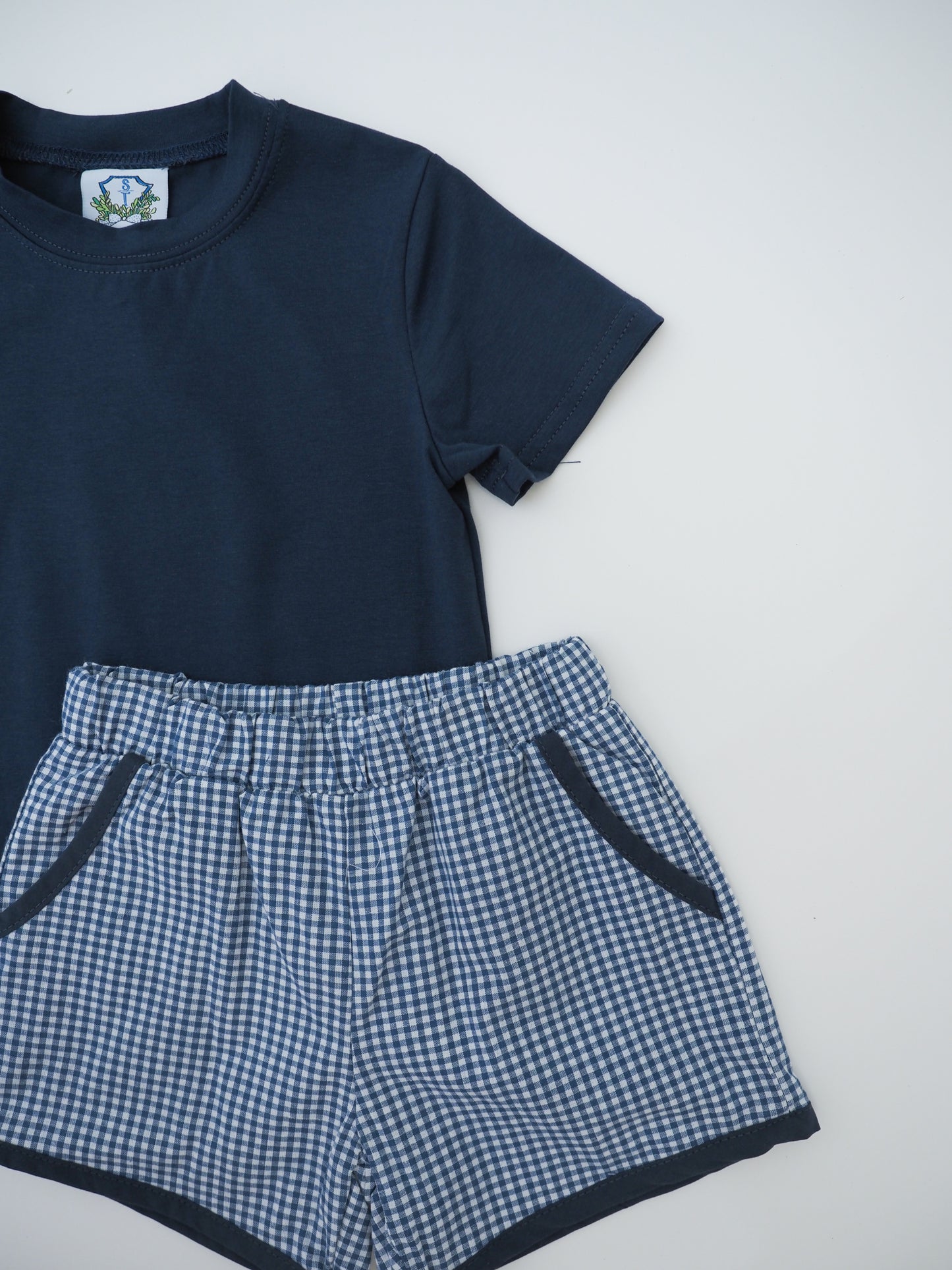 Navy Easter Toile Short Set