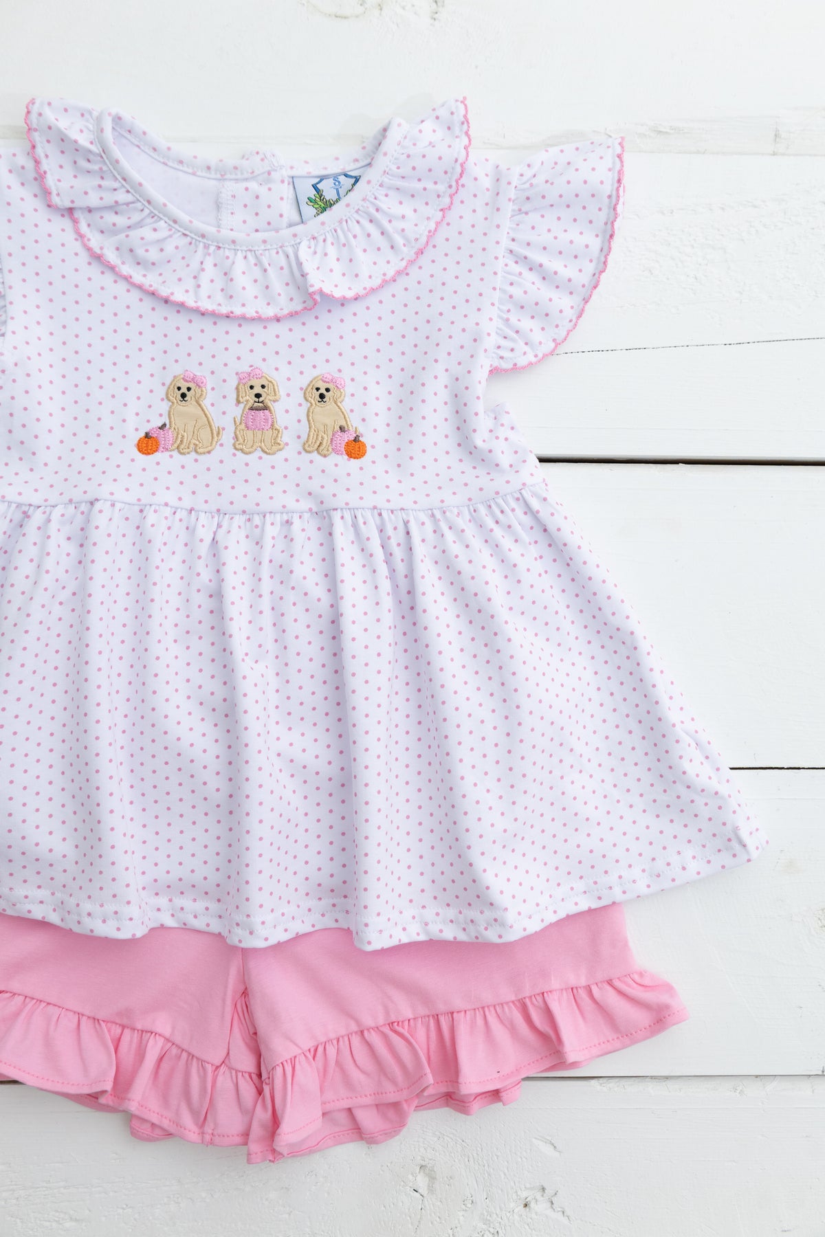 Pumpkin Pups Girl Short Set