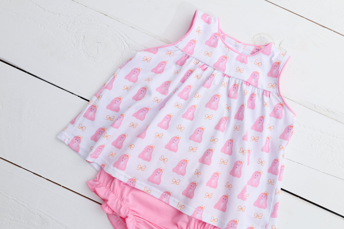 Watercolor Ghost Pink Bloomer Set