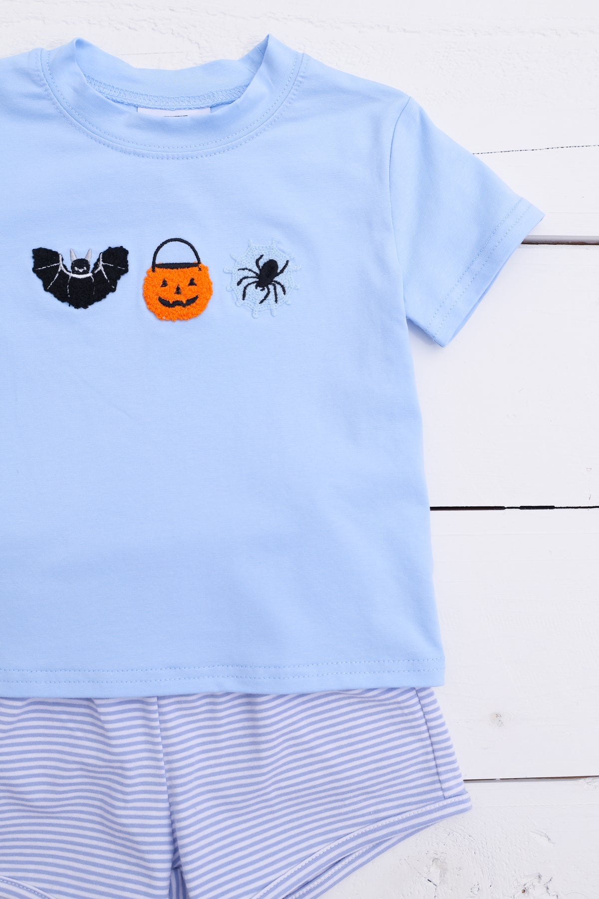 Hand Stitched Halloween Boy Short Set
