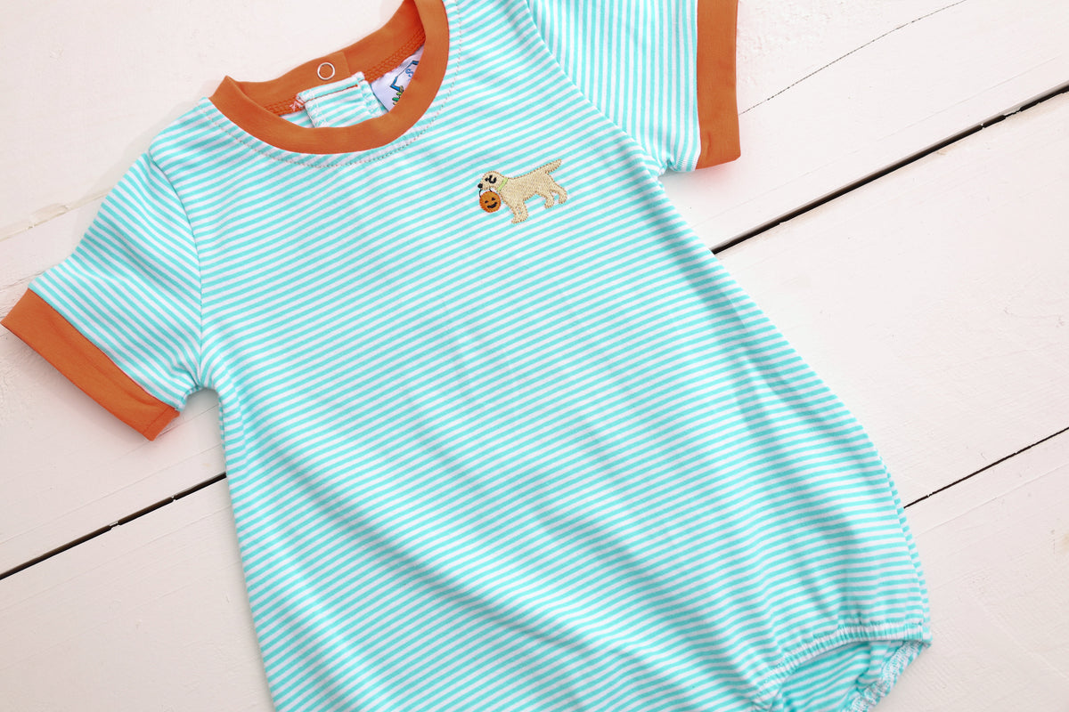 Boys Fall Mint Stripe Bubble