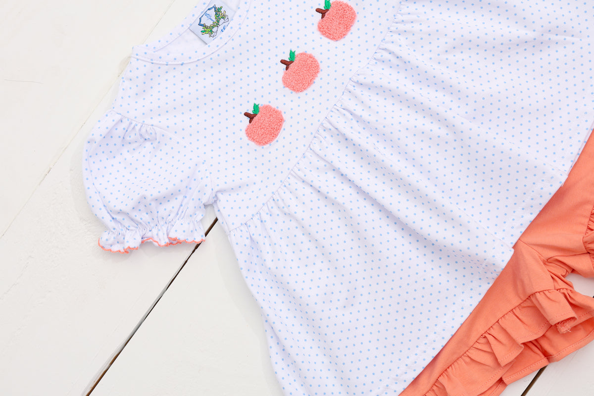 Loop Stitch Pumpkins Girls Short Set