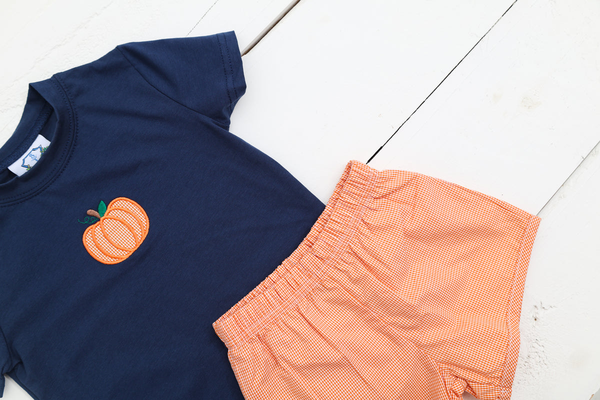 Autumn Applique Boys Short Set