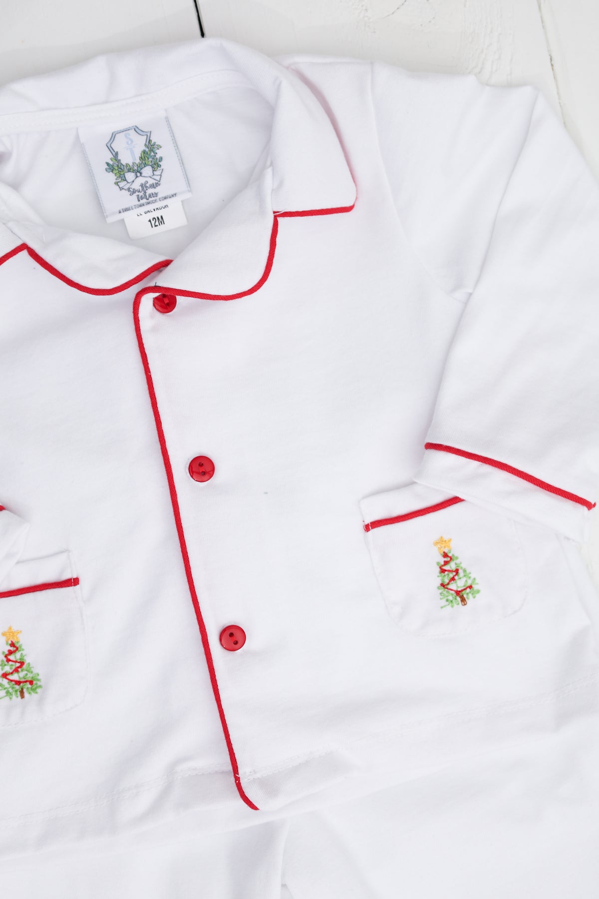 Classic White Christmas Pajama Set Boys