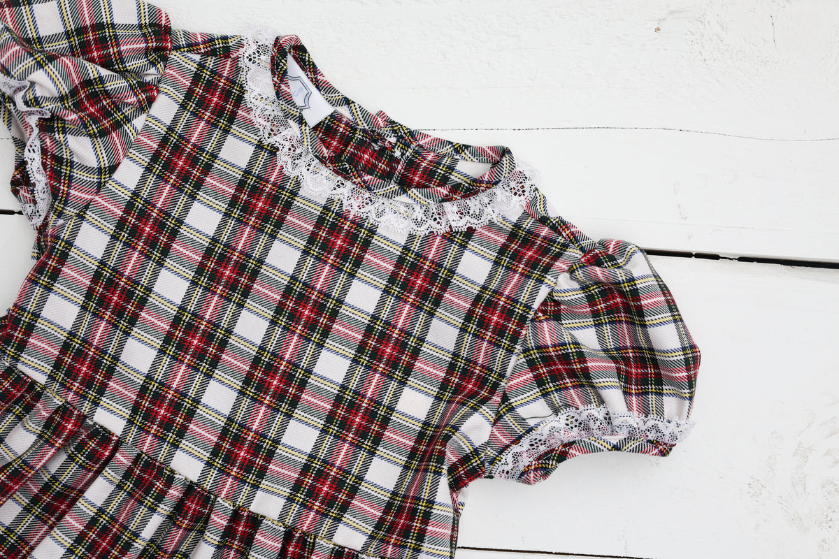 Christmas Card Plaid Girls Dress