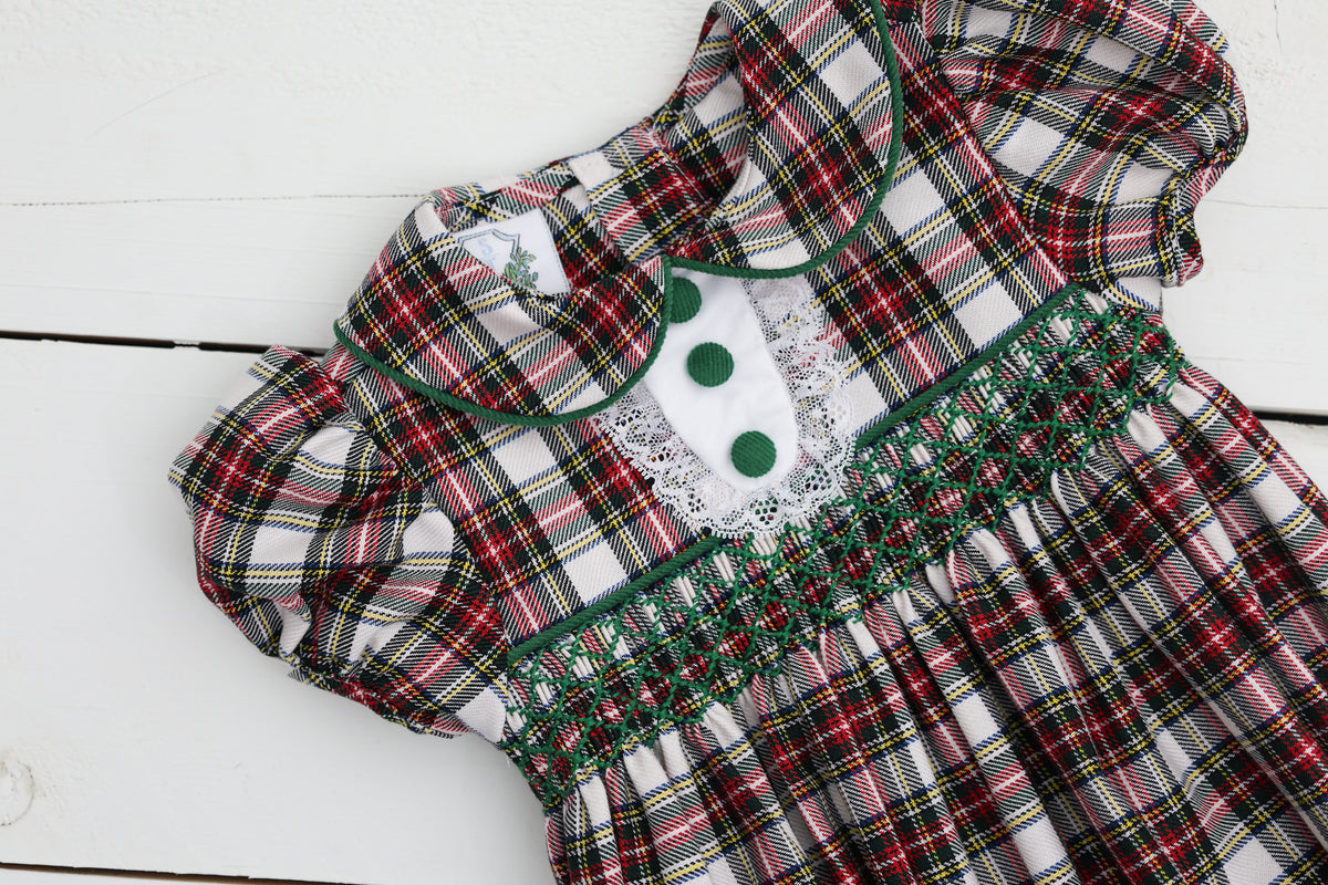 Christmas Card Plaid Girls Bubble
