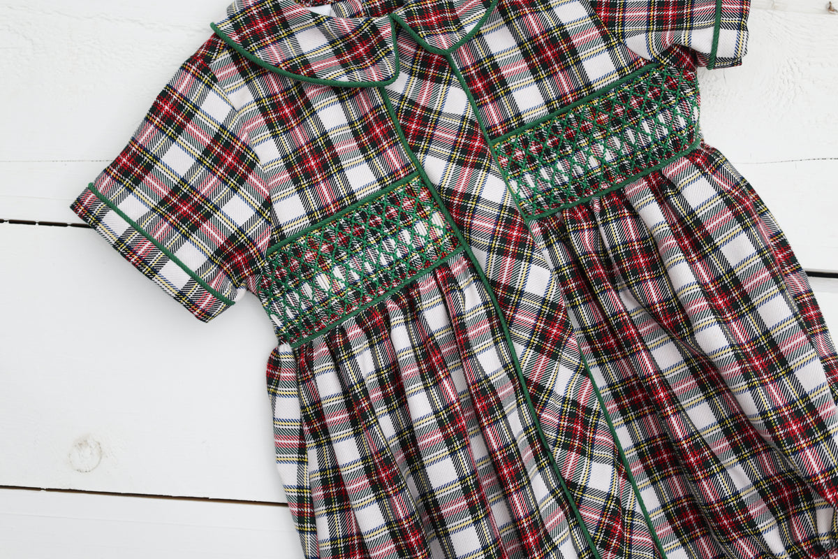 Christmas Card Plaid Boys Bubble
