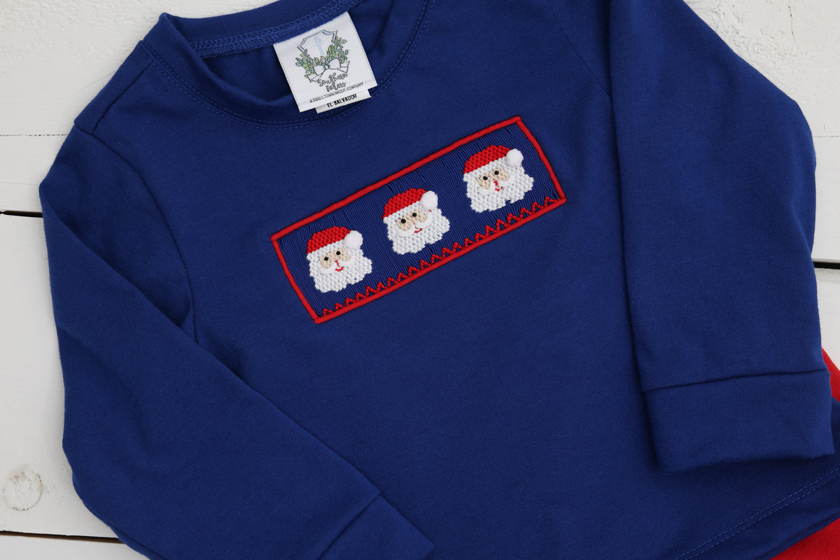 Santa Smocked Knit Boys Pant Set
