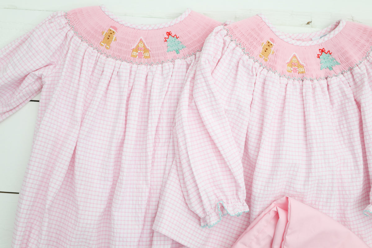 Gingerbread Smocked Girl Bubble