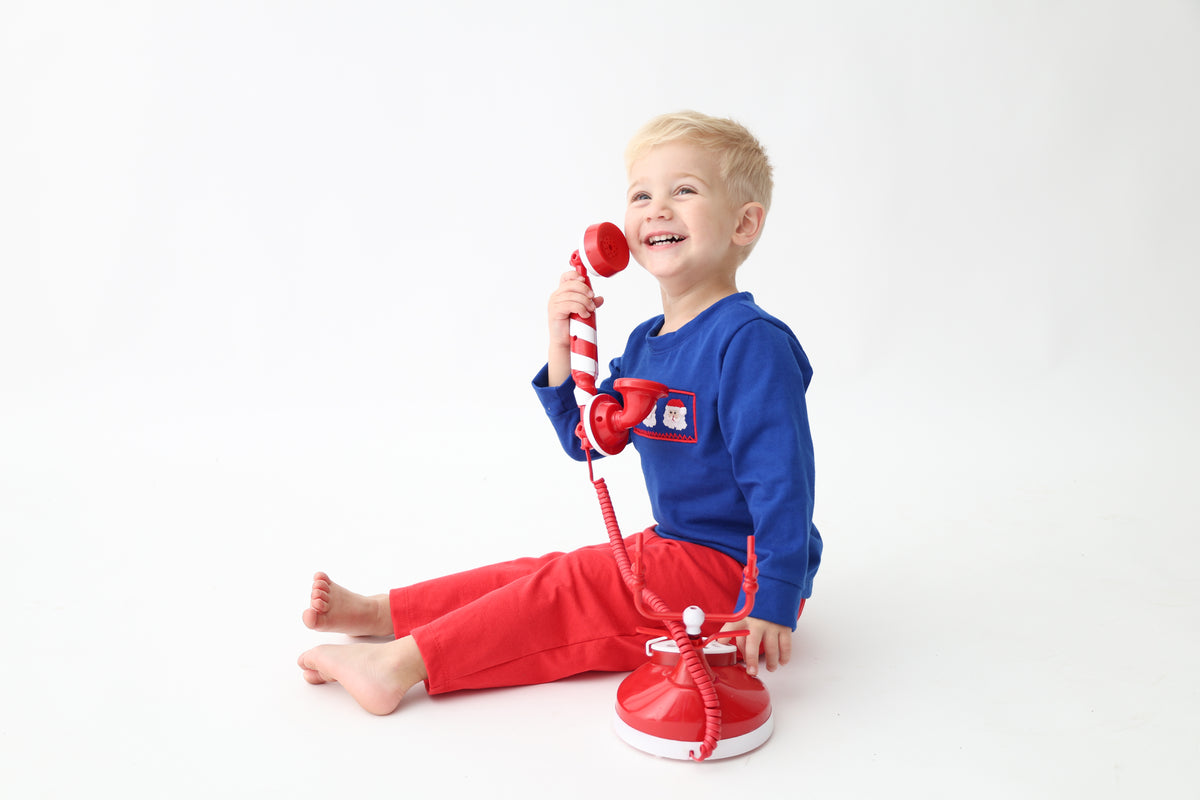 Santa Smocked Knit Boys Pant Set