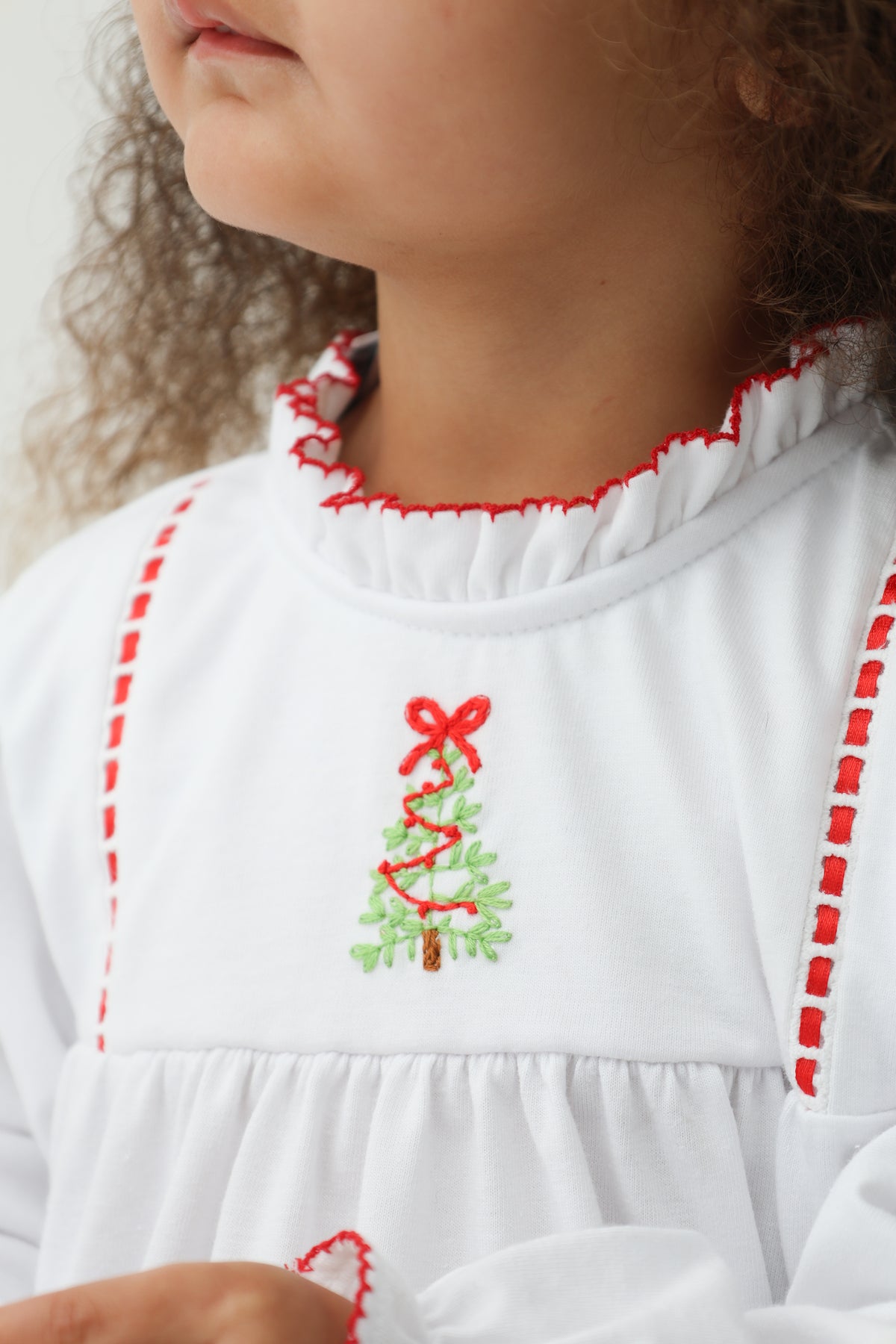 Classic White Christmas Pajama Gown Girls