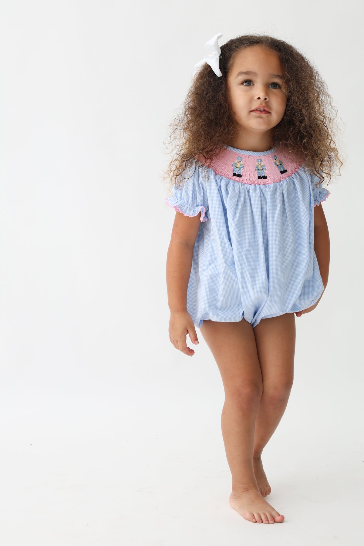 Nutcracker Smocked Girl Bubble