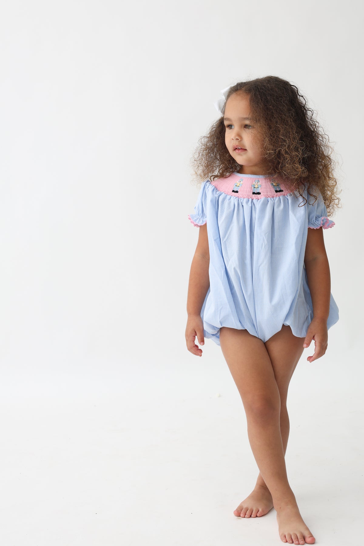Nutcracker Smocked Girl Bubble
