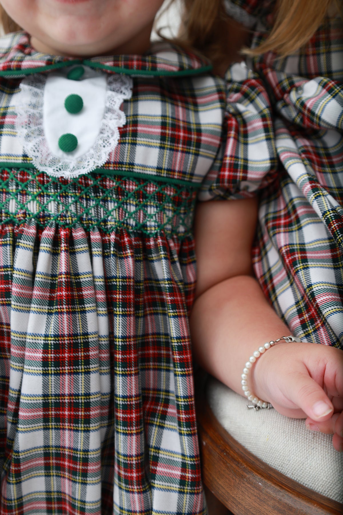 Christmas Card Plaid Girls Bubble