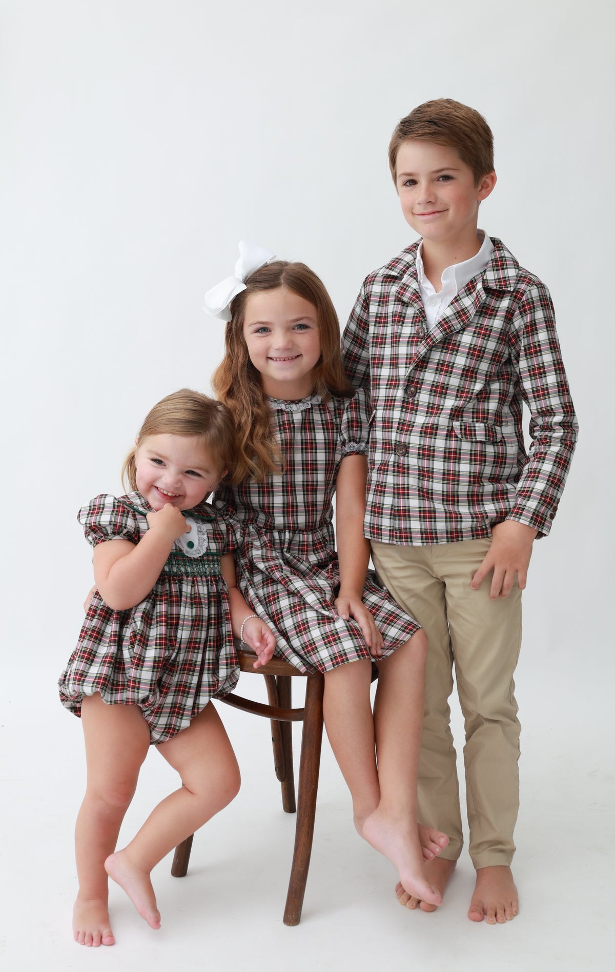 Christmas Card Plaid Boys Lightweight Sports Jacket
