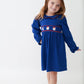 Santa Smocked Knit Girls Dress