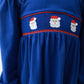 Santa Smocked Knit Girls Dress