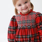 Tartan Plaid Girls Smocked Bubble