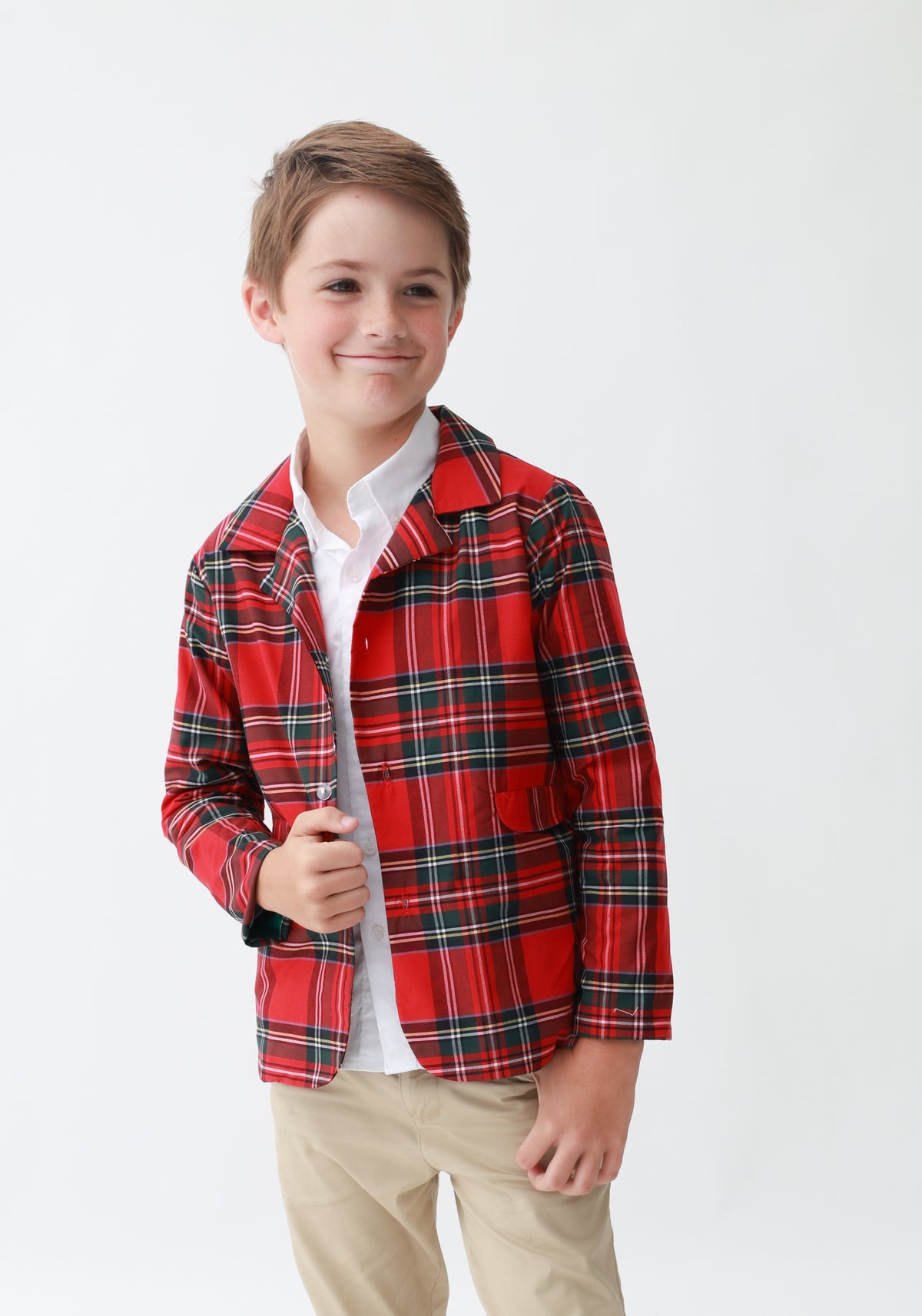Tartan Plaid Boys Lightweight Sports Jacket