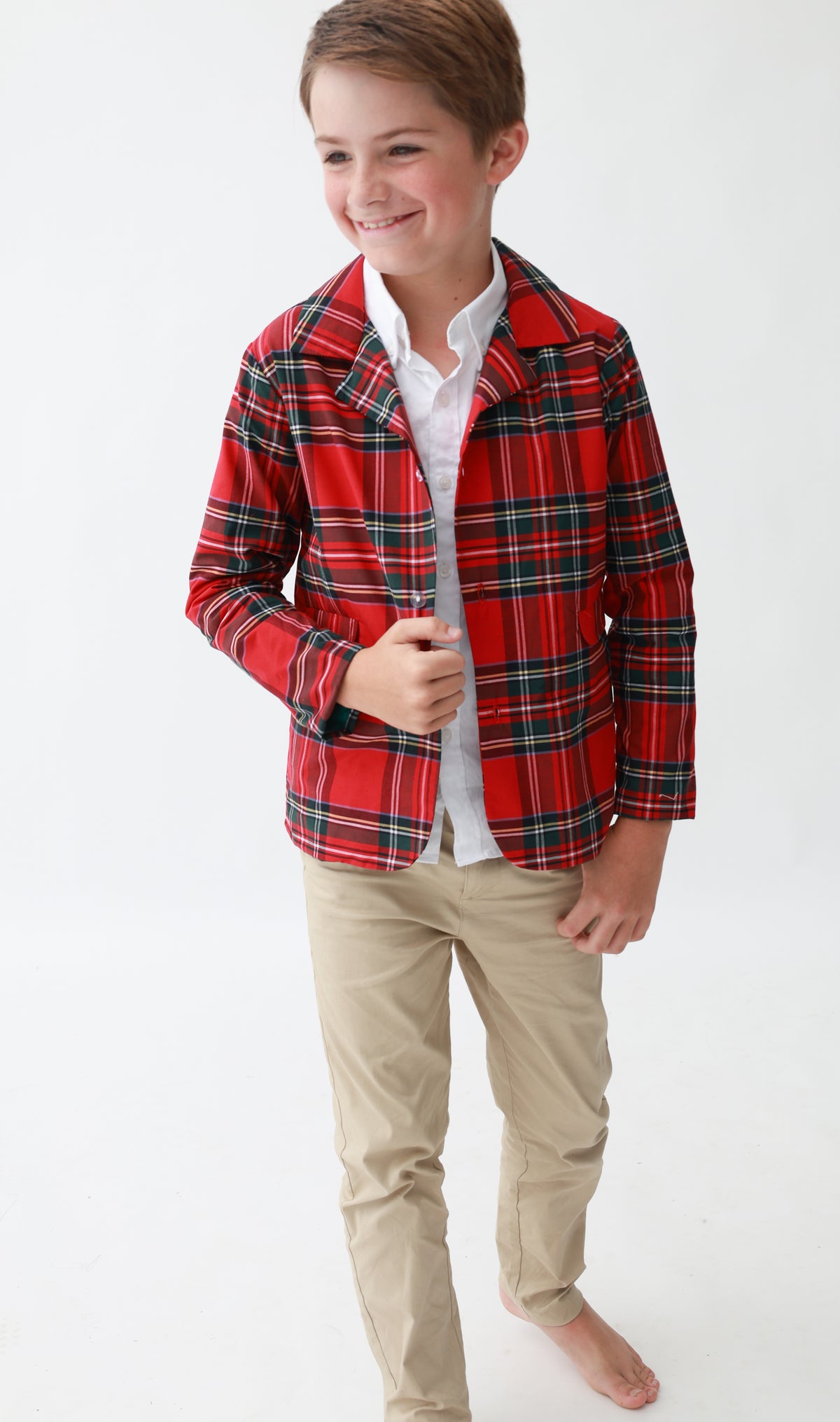 Tartan Plaid Boys Lightweight Sports Jacket
