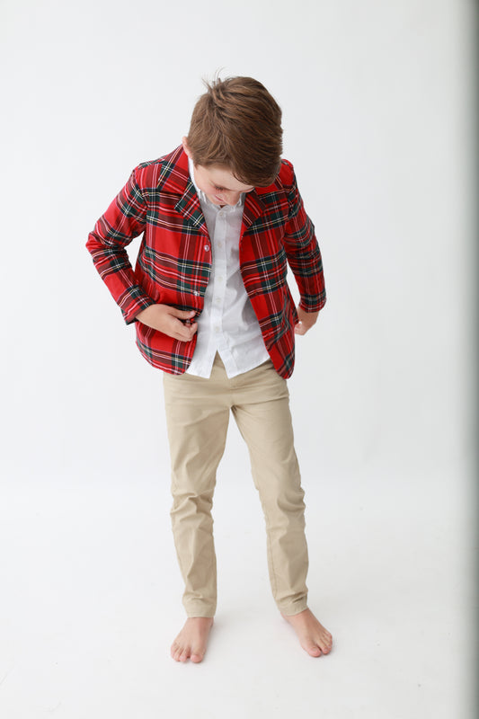 Tartan Plaid Boys Lightweight Sports Jacket