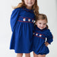 Santa Smocked Knit Girls Bubble